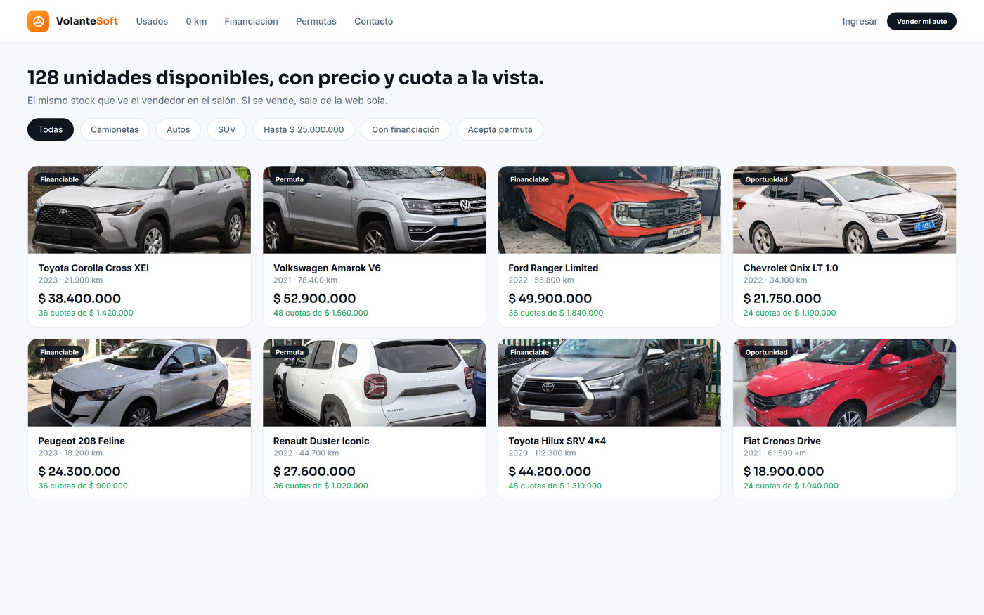 Tienda pública de VolanteSoft